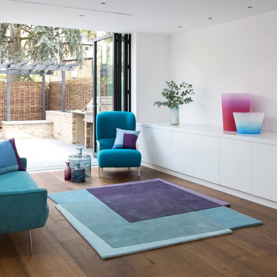 Contemporary Blue Rug - Rectangles