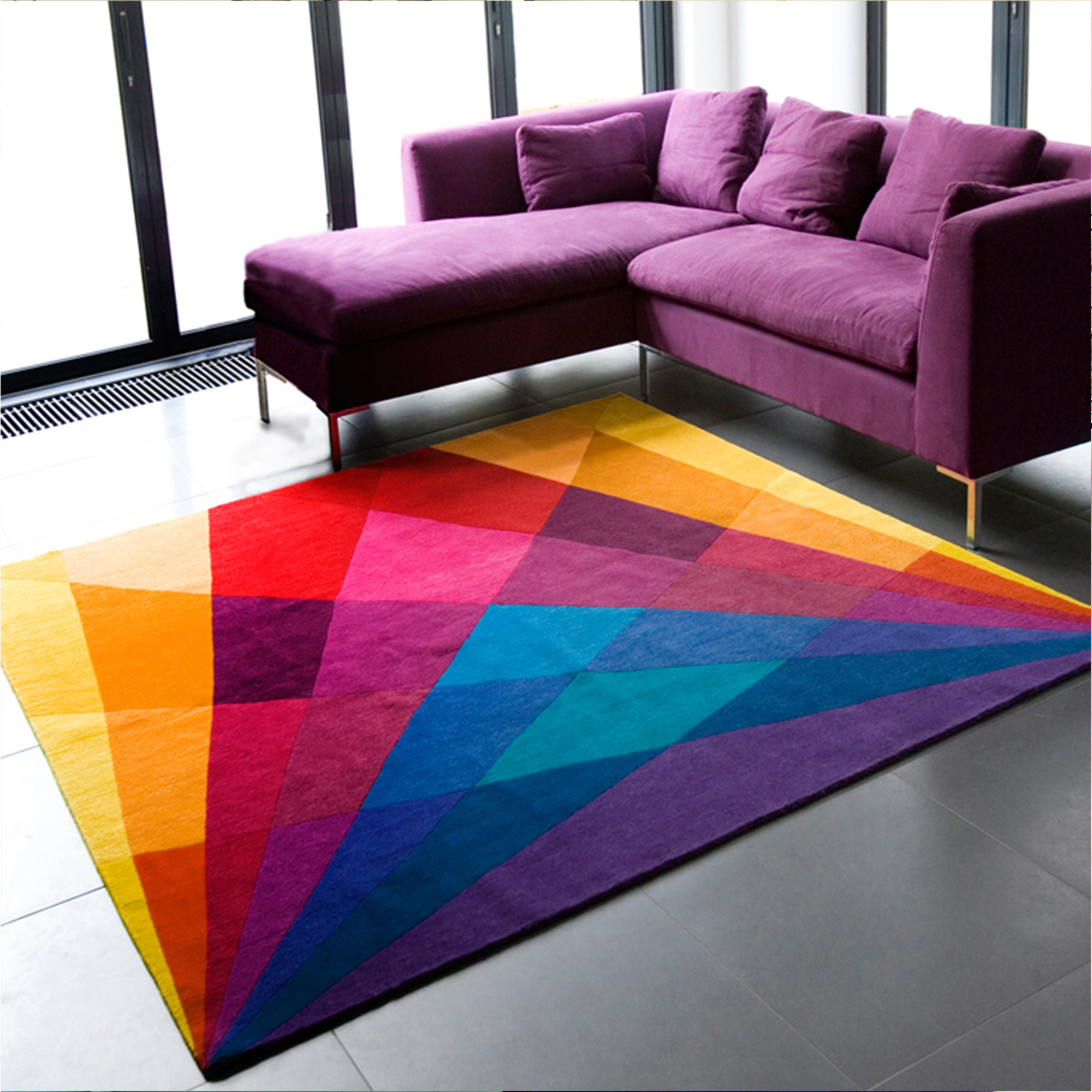 Using large contemporary rugs in your home - Sonya Winner Vibrant
