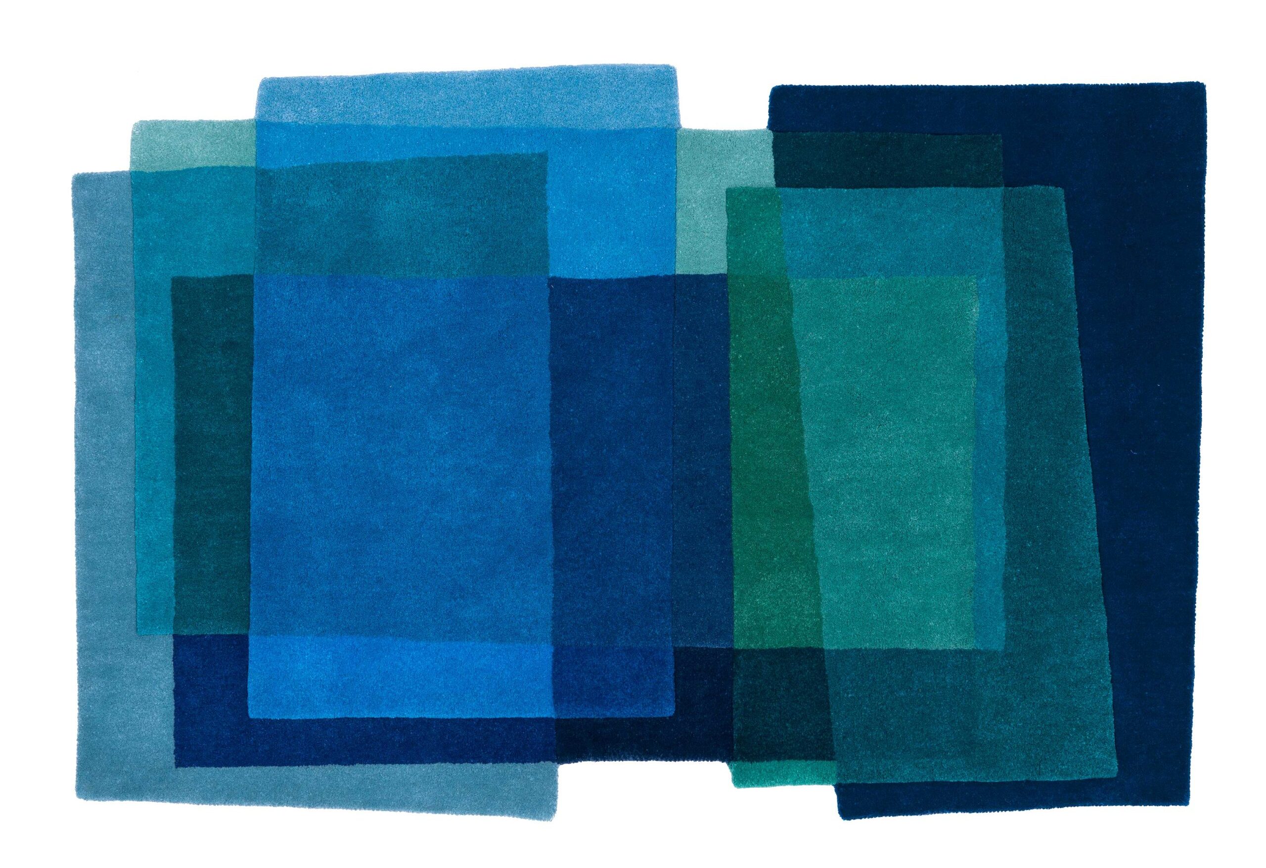 Designer Blue Rug After Albers Cornflower