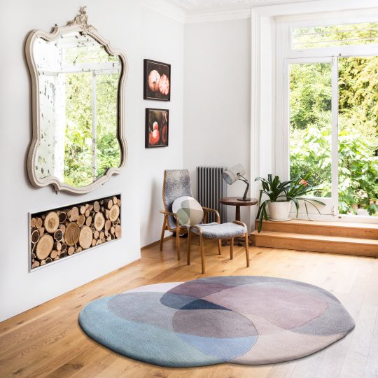 Grey Designer Rug Oval - Jellybean Coconut