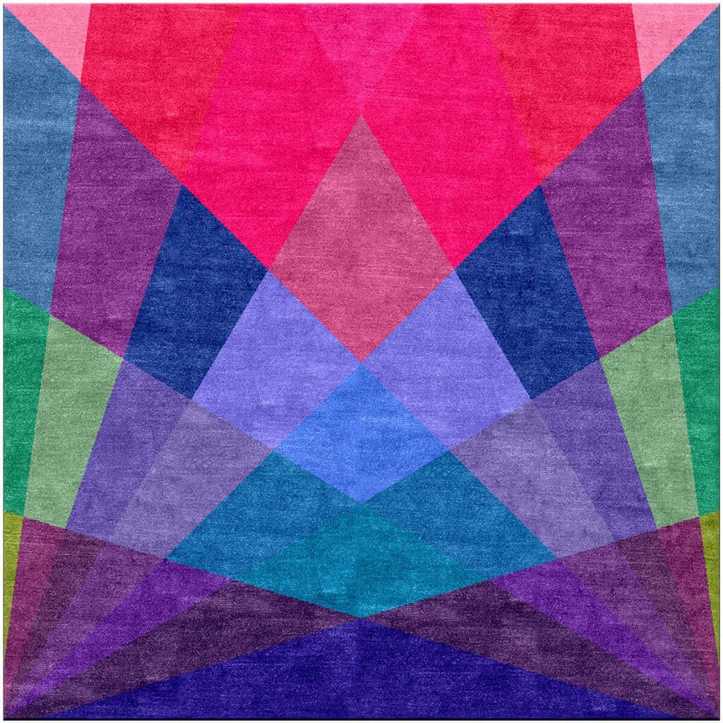 Modern Colourful Geometric Rug - After The Rainbow