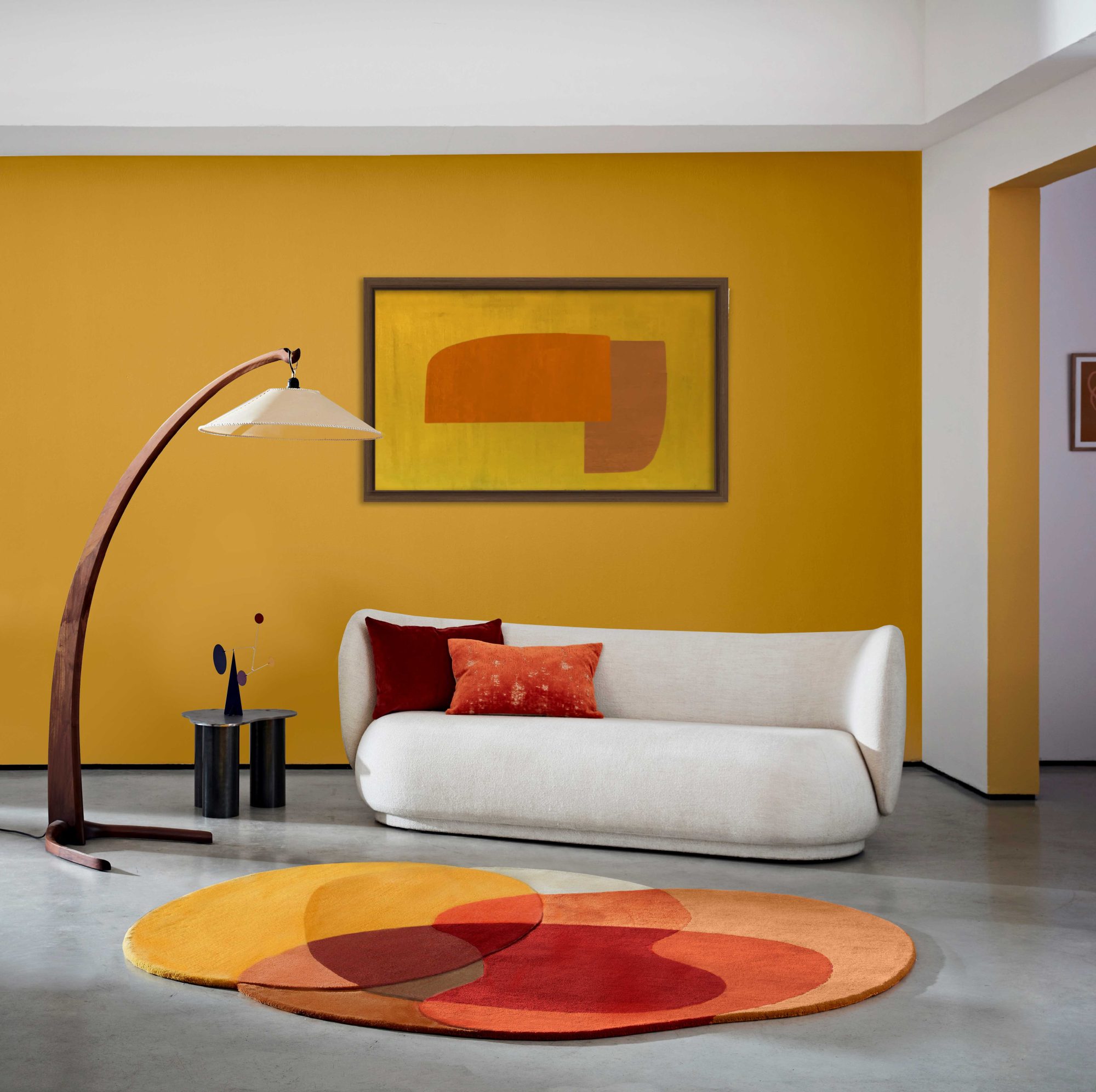 Top Mango Open Rug Yellow Rug - Jellybean Mango | Sonya Winner Contemporary Rugs
