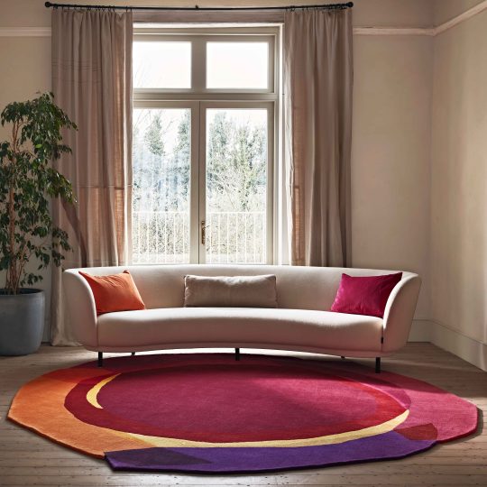 Modern Red Purple Deep Sunset Area Rug