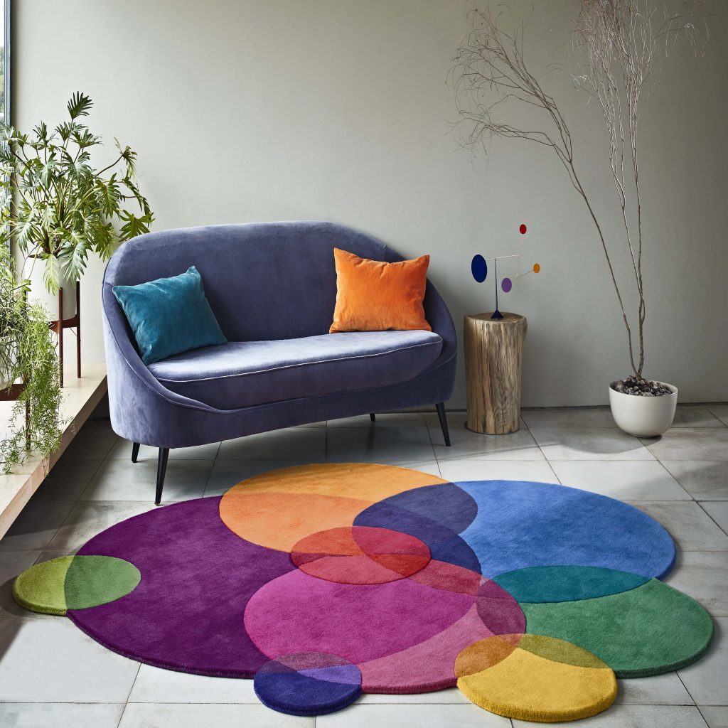 bubbles vibrant contemporary rug