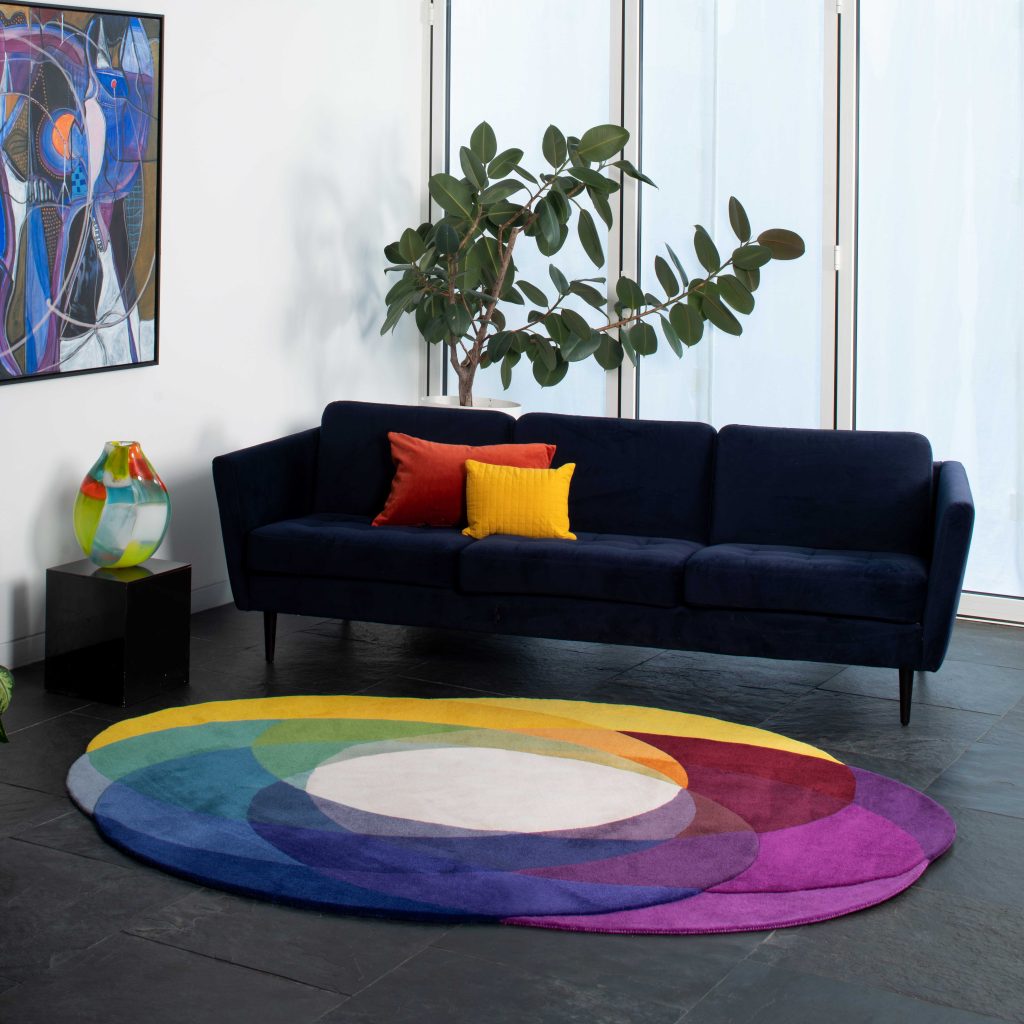 colourwheel vibrant contemporary rug