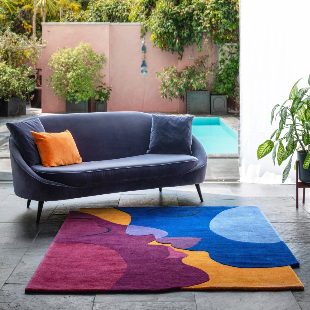 the kiss vibrant contemporary rug