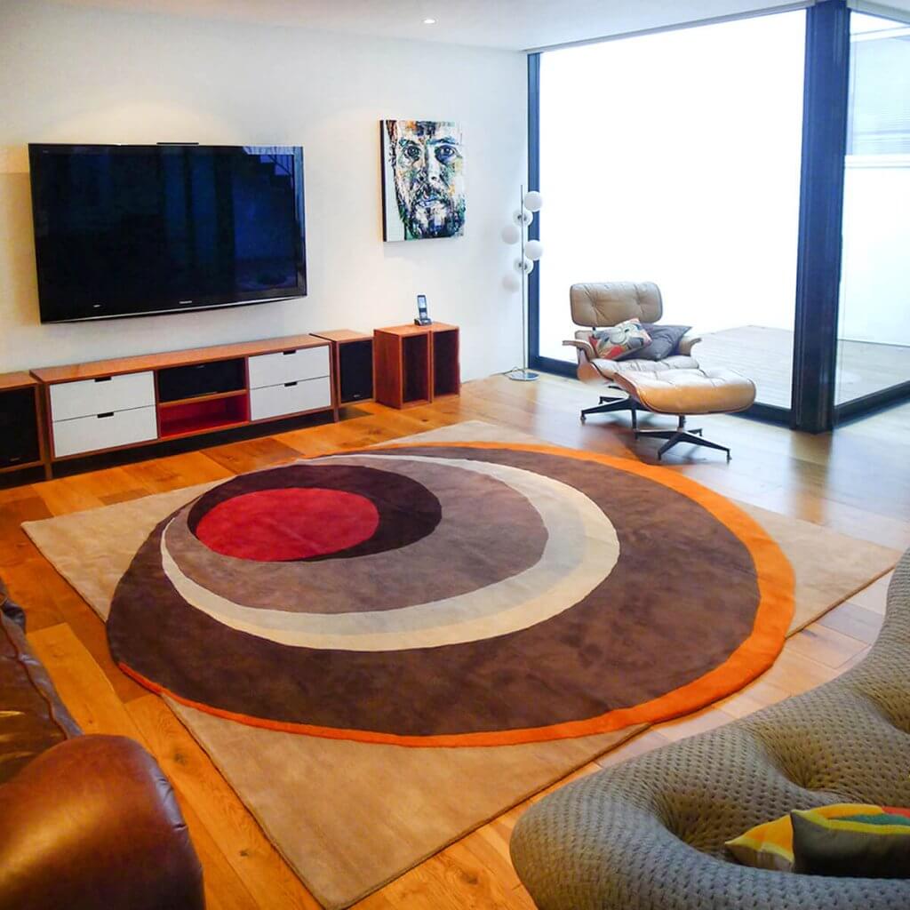 Contemporary Living Room Rug - Mid Century Modern