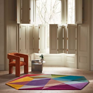 Modern Colourful Prism Vibrant Irregular Rug