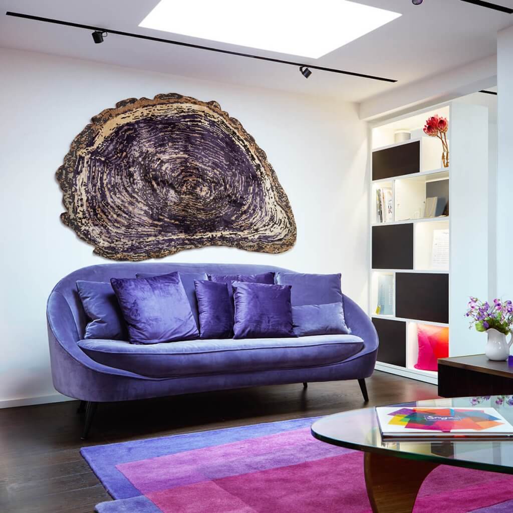 Modern Designer Purple Rug - Tree Trunk