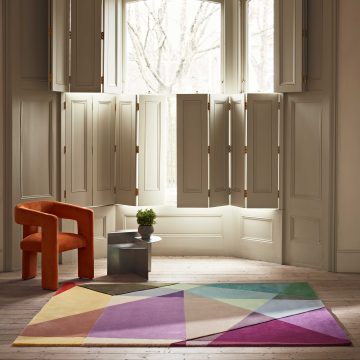 Modern Pink Prism Pastel Area Rug