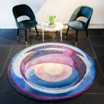 Modern Round Purple Area Rug