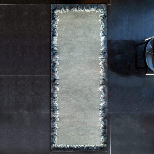 Luxury Designer Blue Hallway Runner Rug