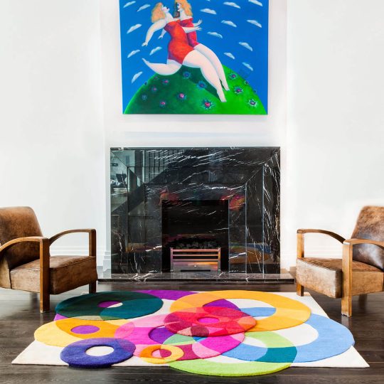 Contemporary Colourful Luxury Rug - Bubbles Outline