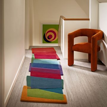 Colourful Modern Runner Magic Stepping Stones Rug Vibrant