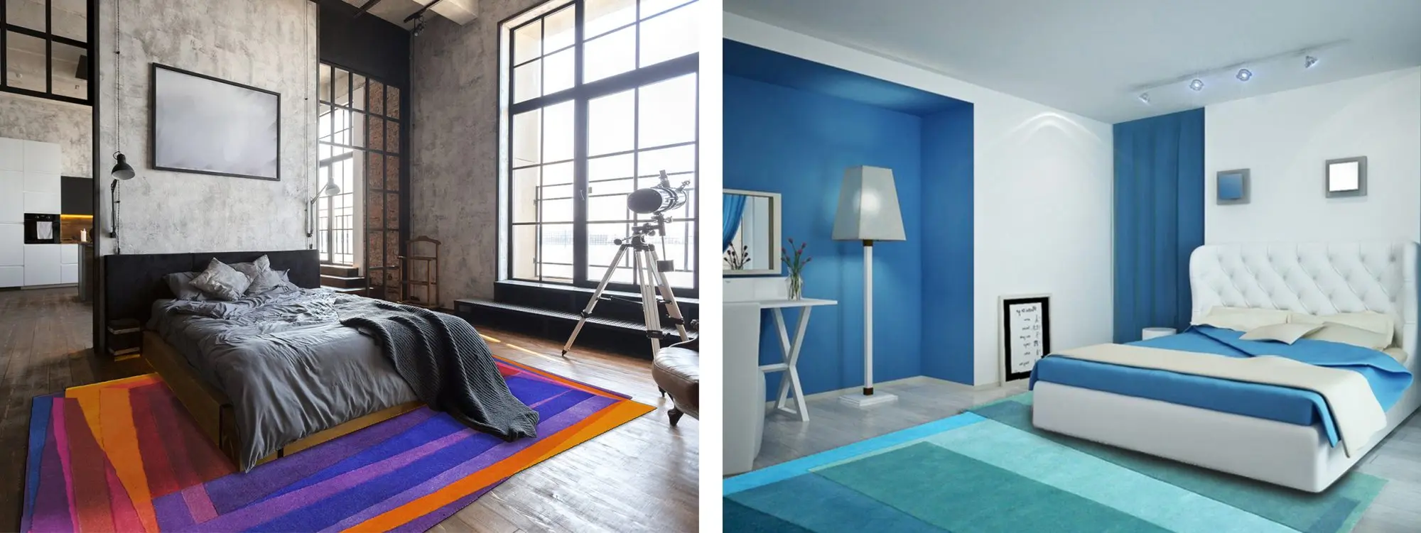 Bedroom Rugs - Orange and Teal Rugs
