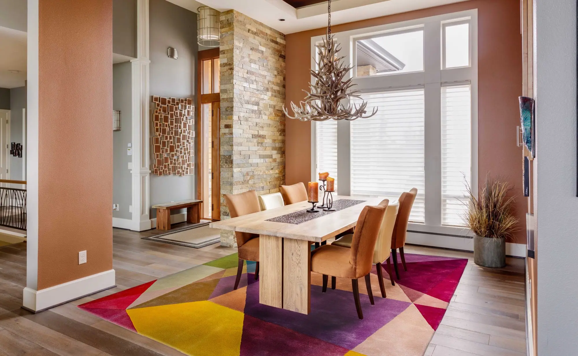 Dining Room Rugs - Prism Vibrant Rectangle Rug