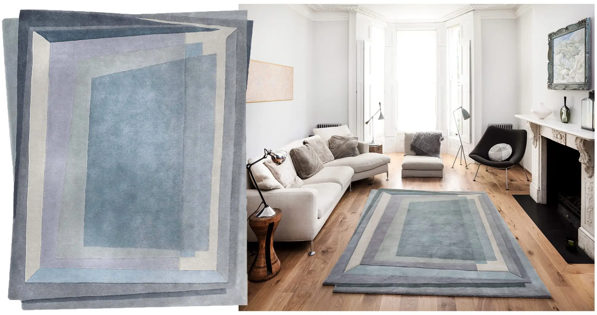 Contemporary Wool Rug - Rothko Grey
