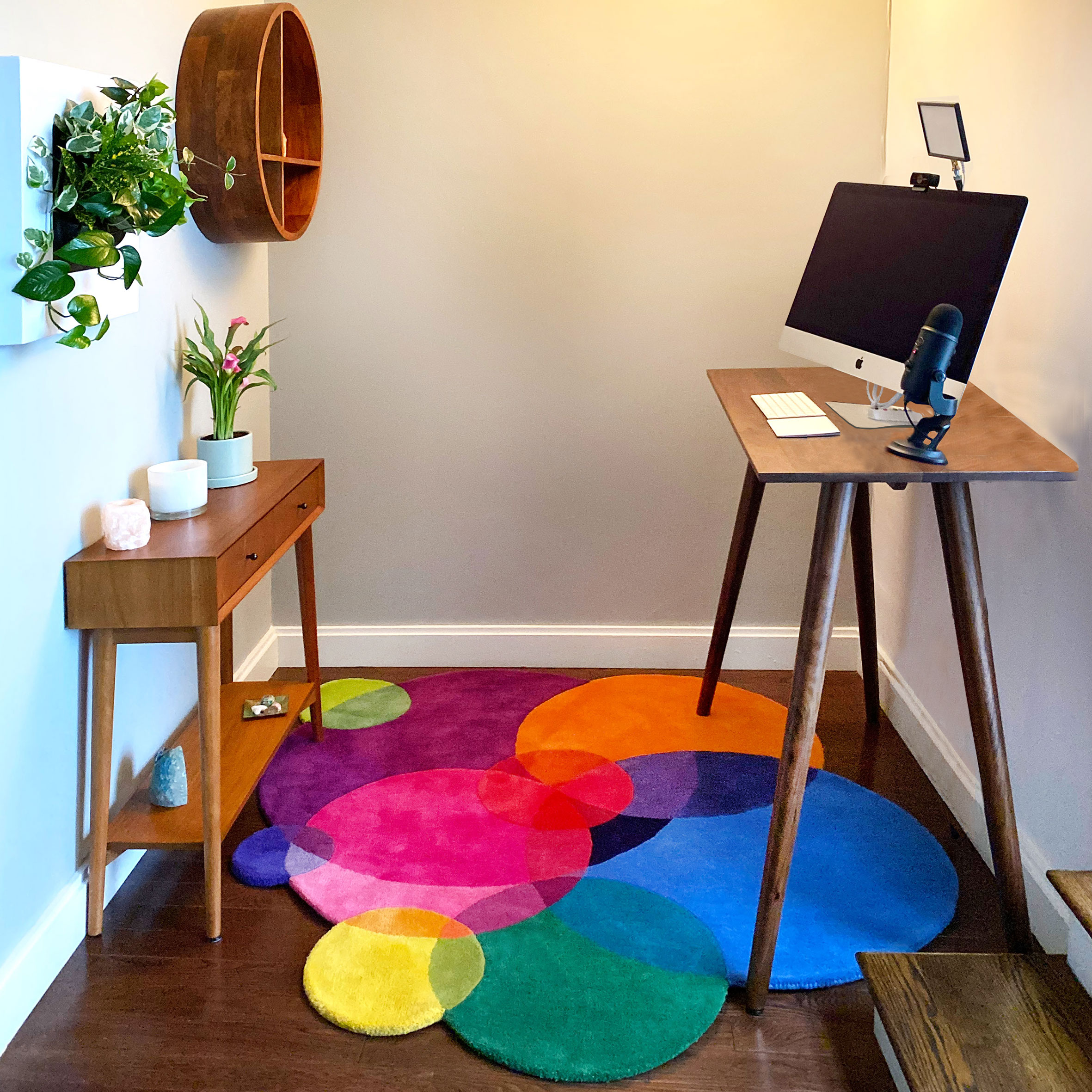 Geometric Rug for Home Office - Minimalist Interior