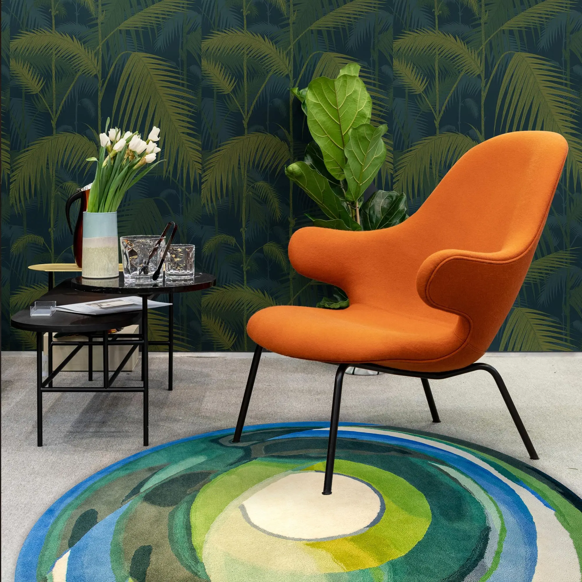 Echoes of Light Green Rug by Sonya Winner