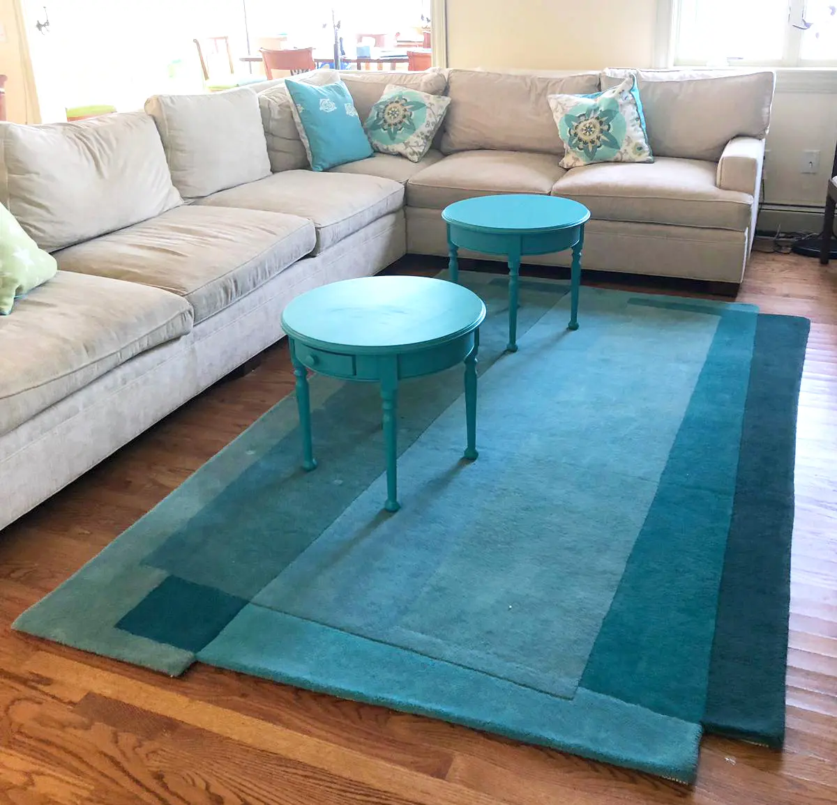 Modern Blue Rug - Aqua Teal Sea Ru