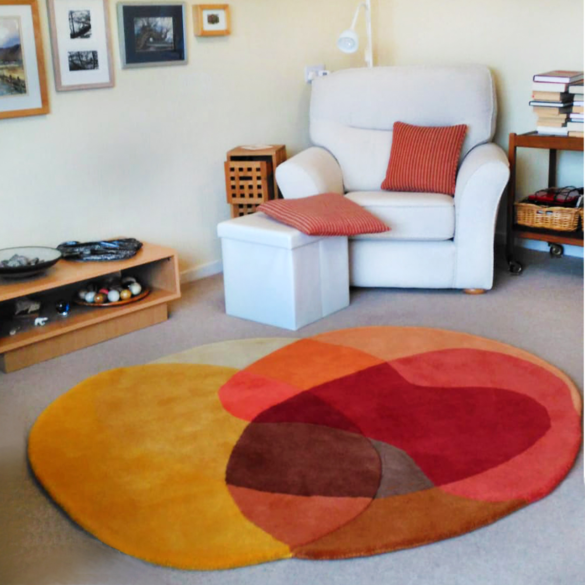 Irregular Shaped Contemporary Rug - Jellybean Mango