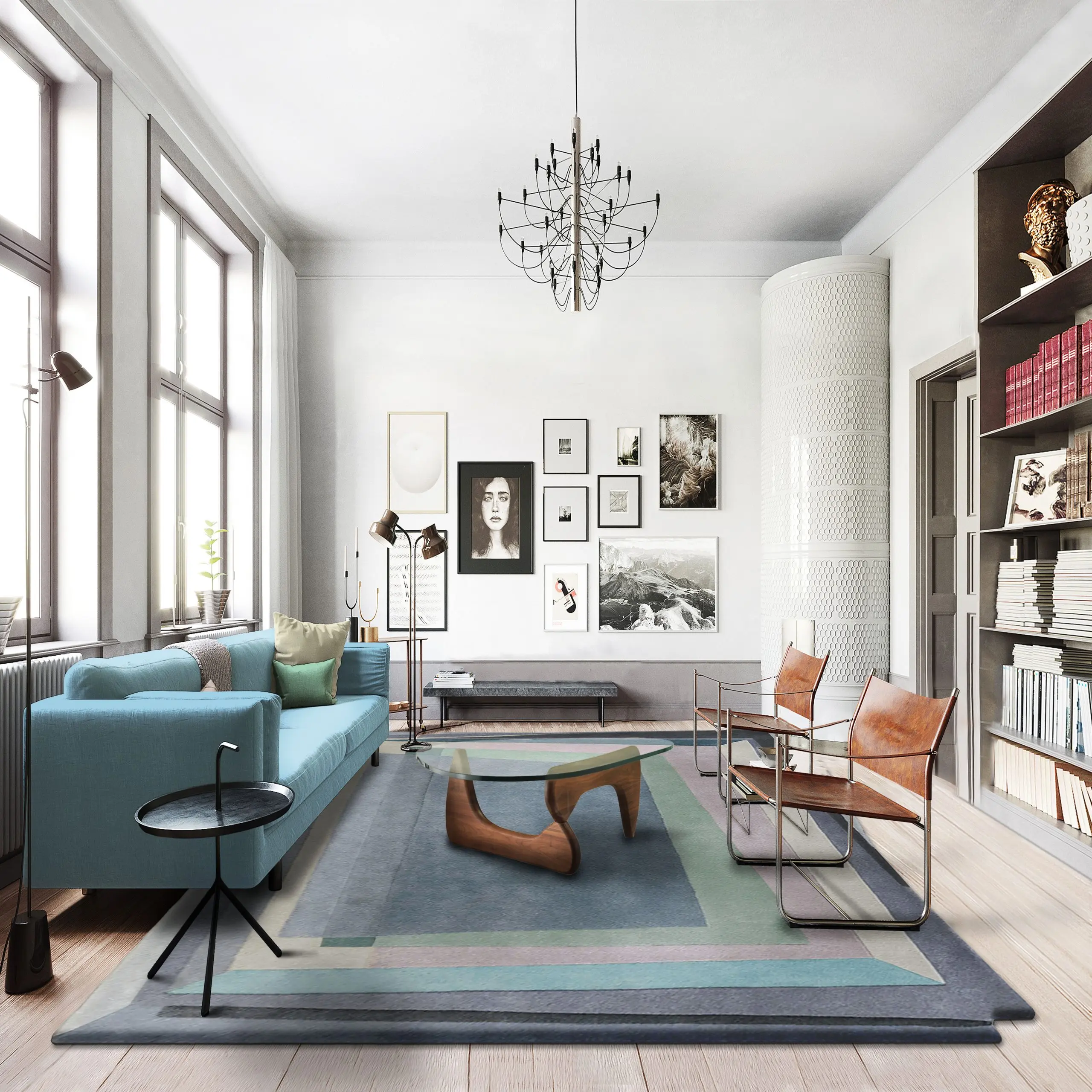 Large grey area rug