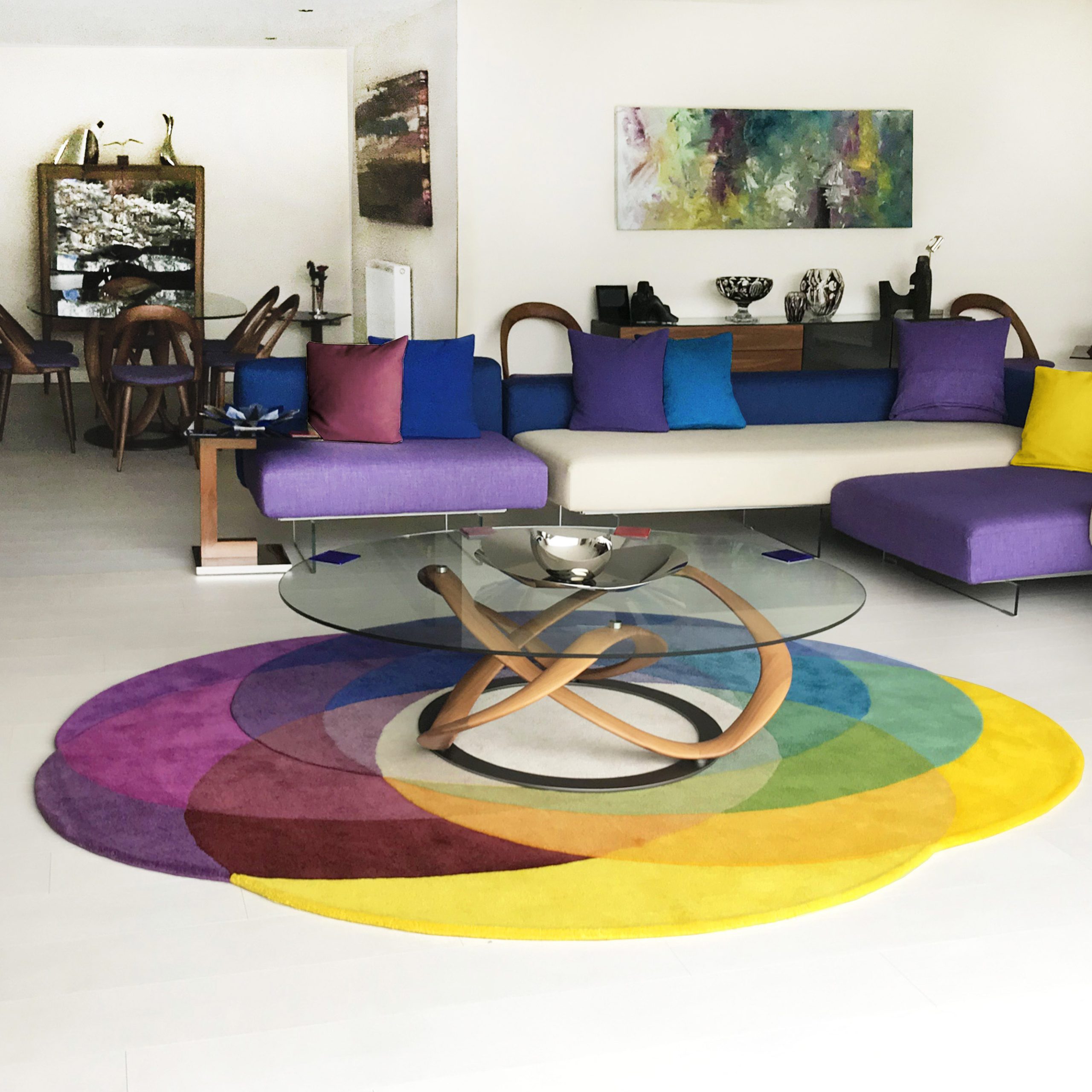 Multicoloured Designer Rug - Colour Wheel