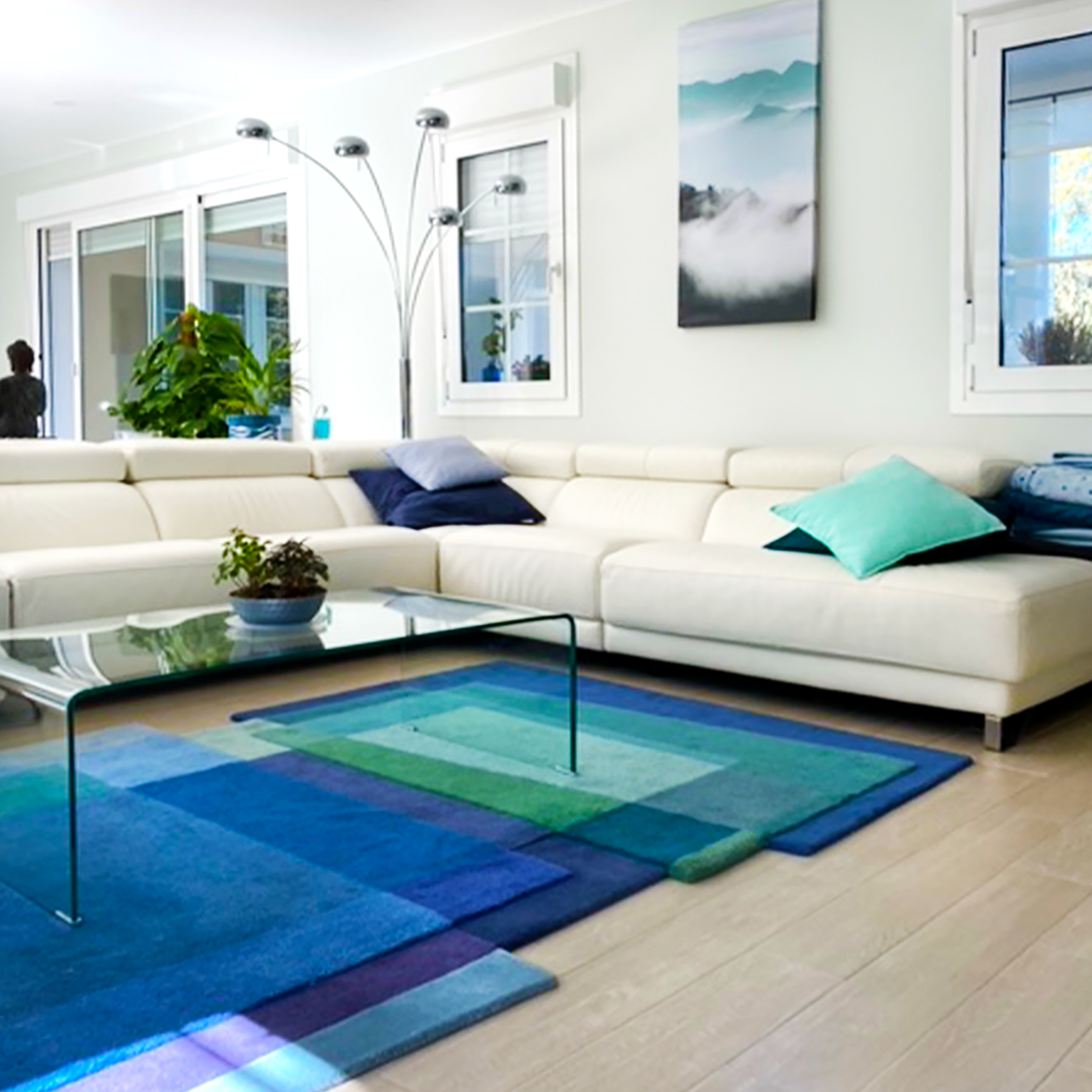 Aqua Blue Designer Rug