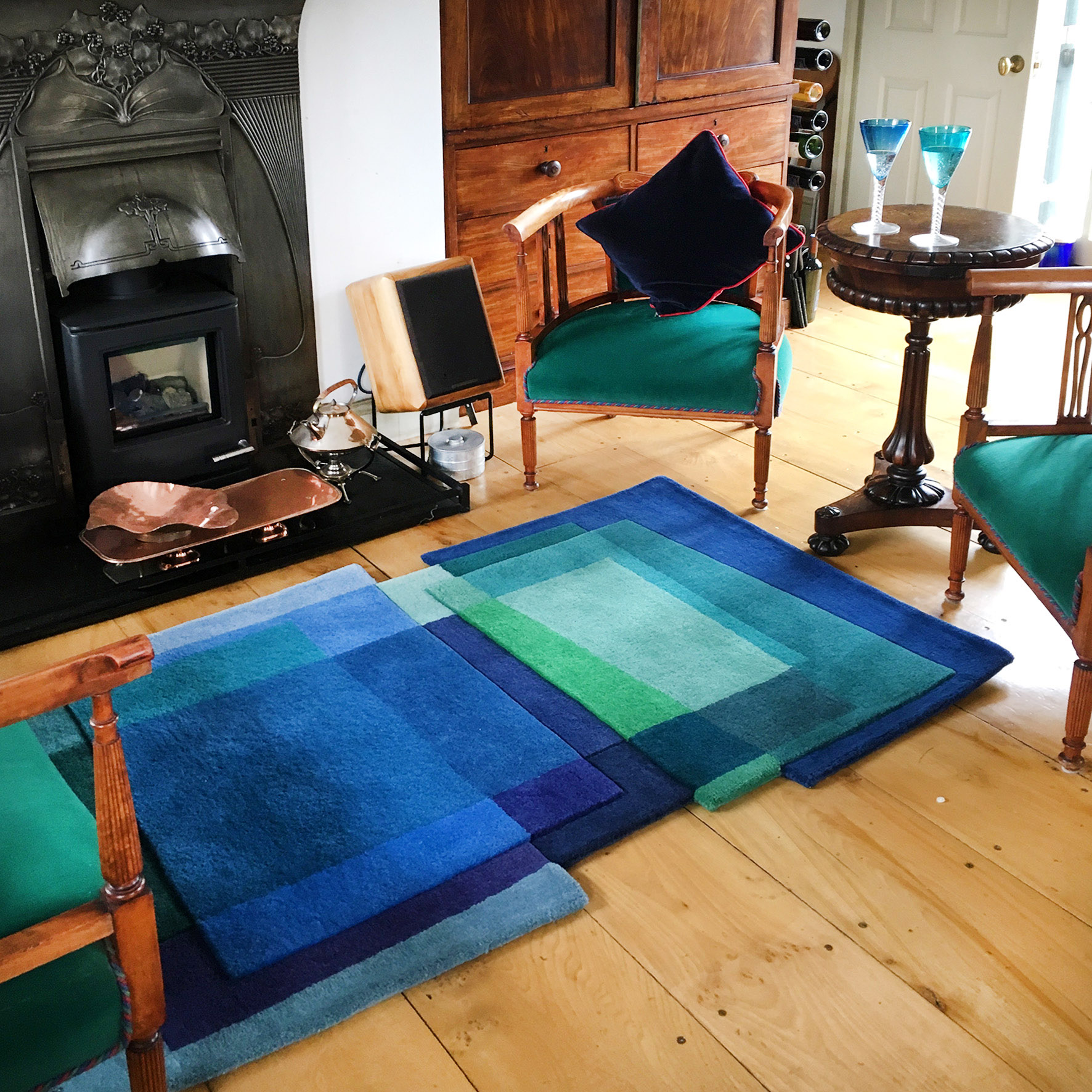 Blue Irregular Rug London