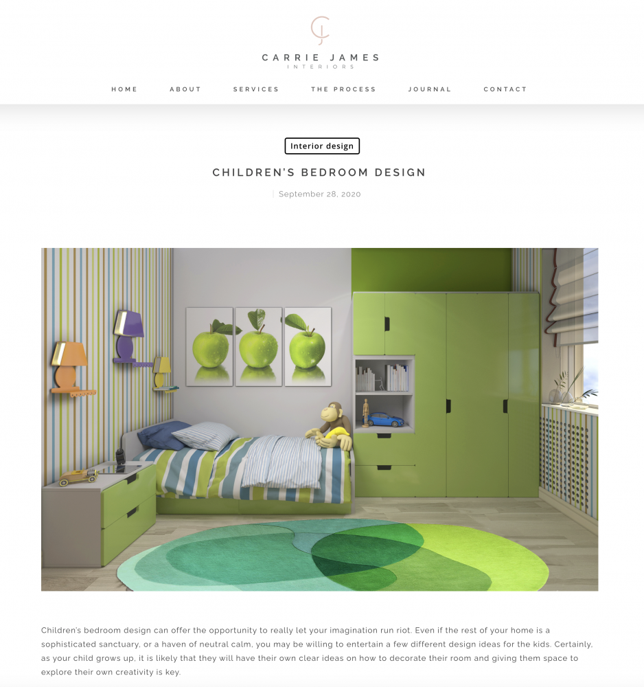 Carrie James Interiors: Children's Bedroom Design, featuring our Jellybean Lime Rug