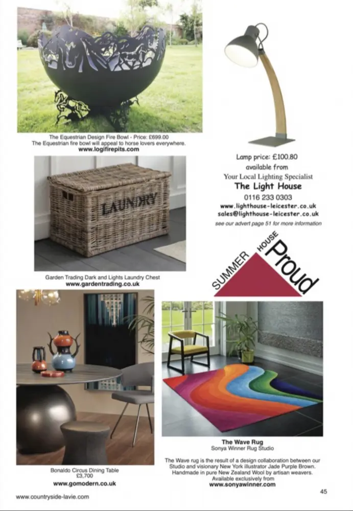 The product recommendations of Countryside La Vie, including our Wave Rug