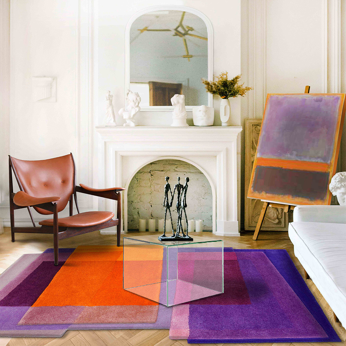 Finn Juhl's Chieftain Chair with contemporary rug