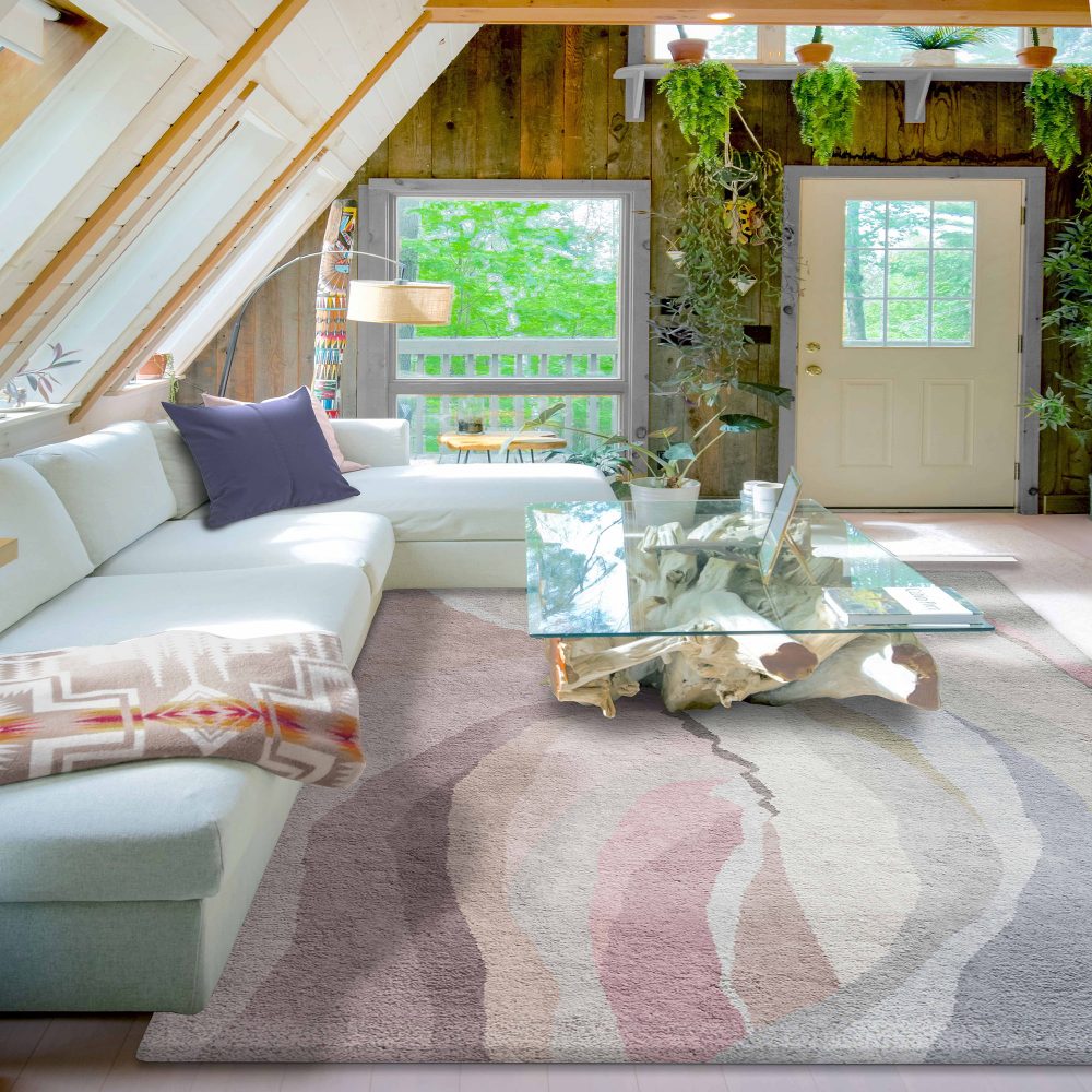 Our Antelope Canyon Rug in a beautiful, nature inspired space