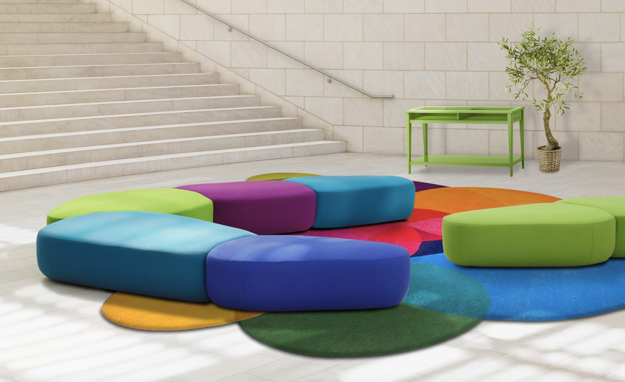 Colorful modular outlet sofa