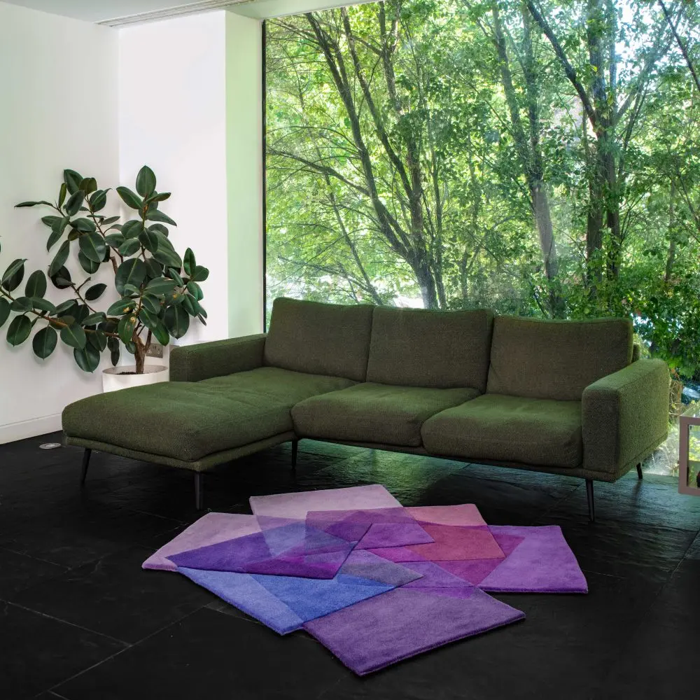 after matisse purple wool rug