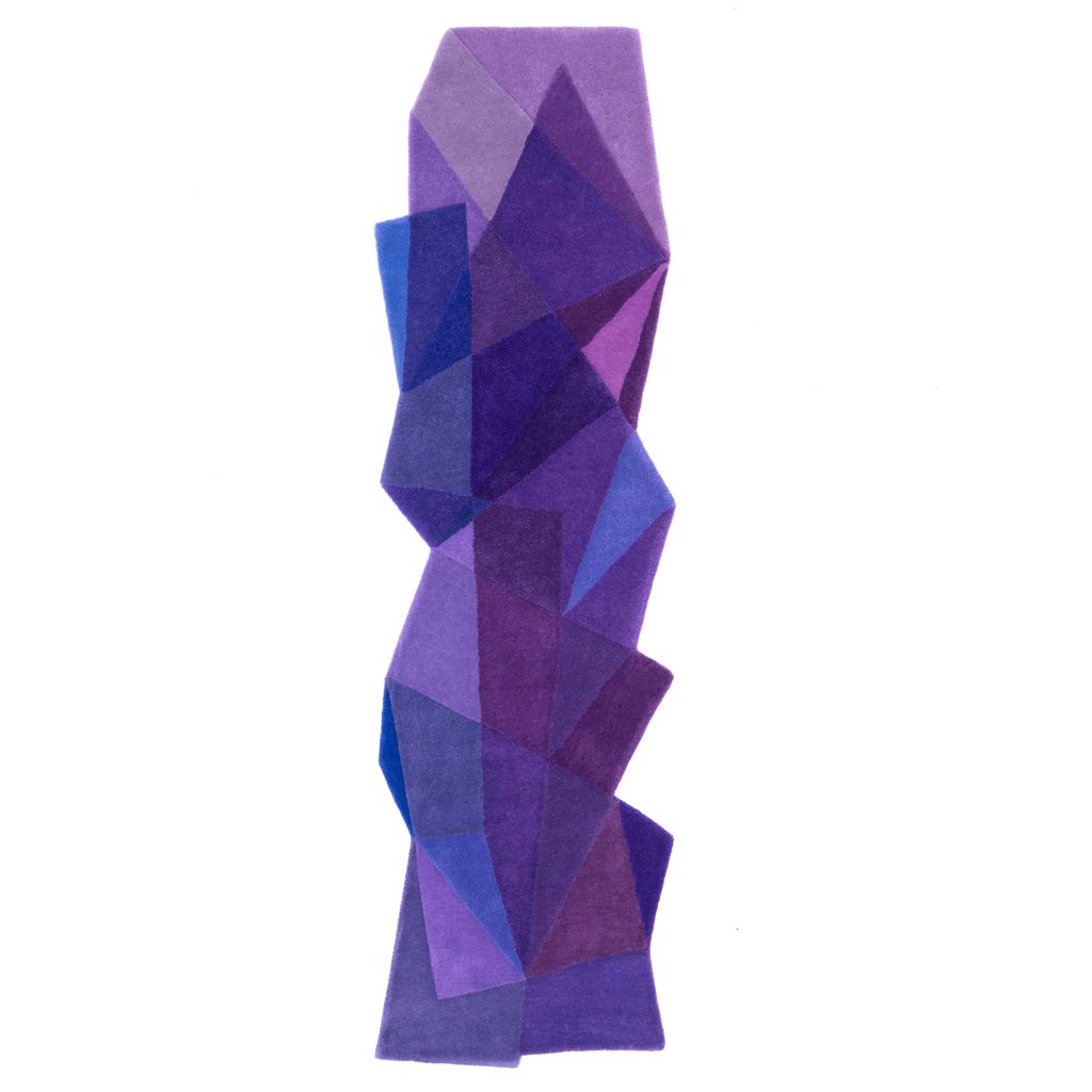 Contemporary Geometric After Matisse Purple Runner Rug