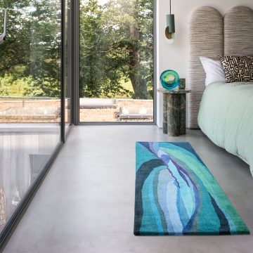 Contemporary Blue Green Runner Rug Antelope Canyon Pool