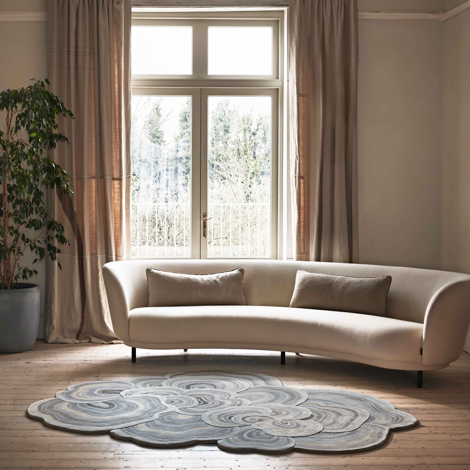 Grey Designer Rug Lichen Greige - Luxury Designer Rug | Sonya Winner Rugs Studio