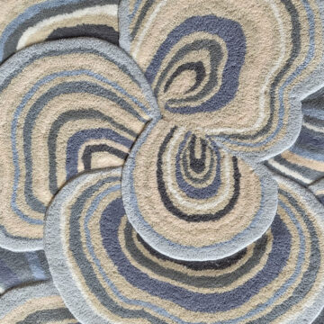 Lichen Grey Beige Irregular Rug Sonya Winner