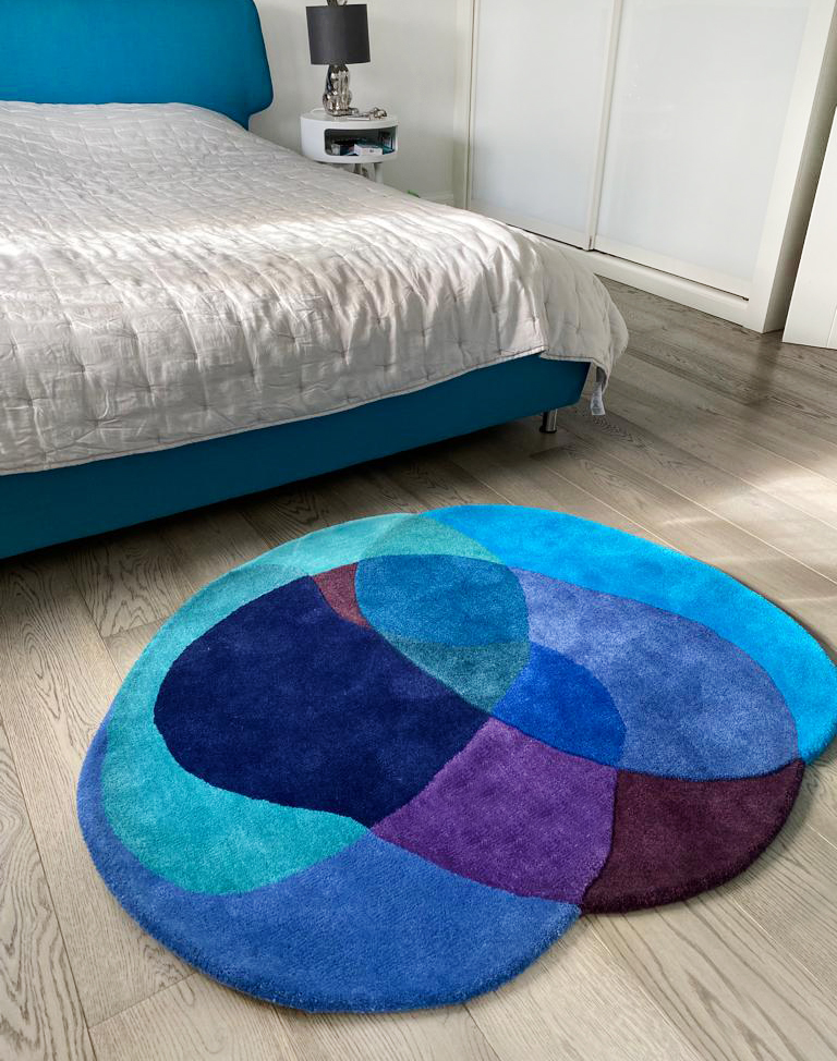 Blue Circular Area Rug Jellybean Berry