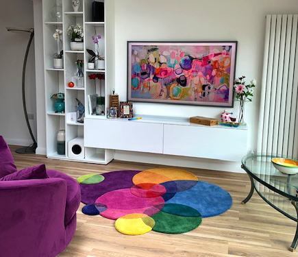 Colourful Circular Area Rug Bubbles