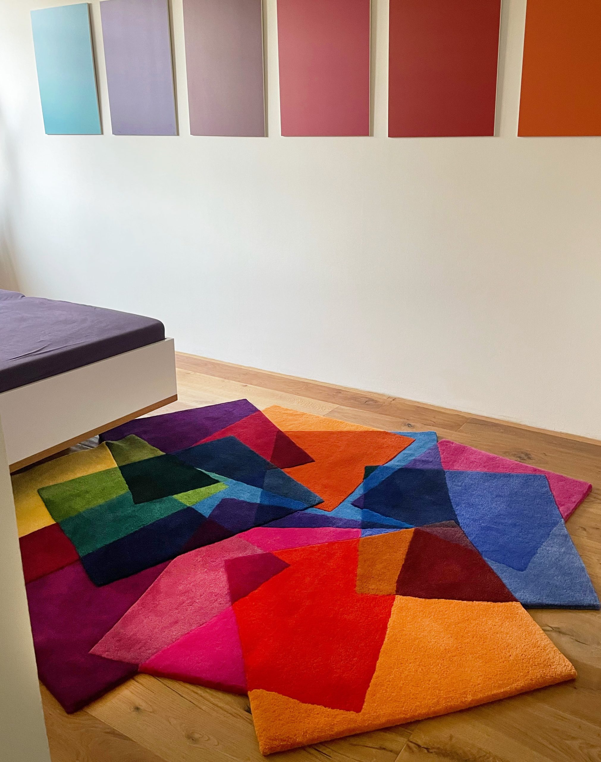 Colourful unique art rug