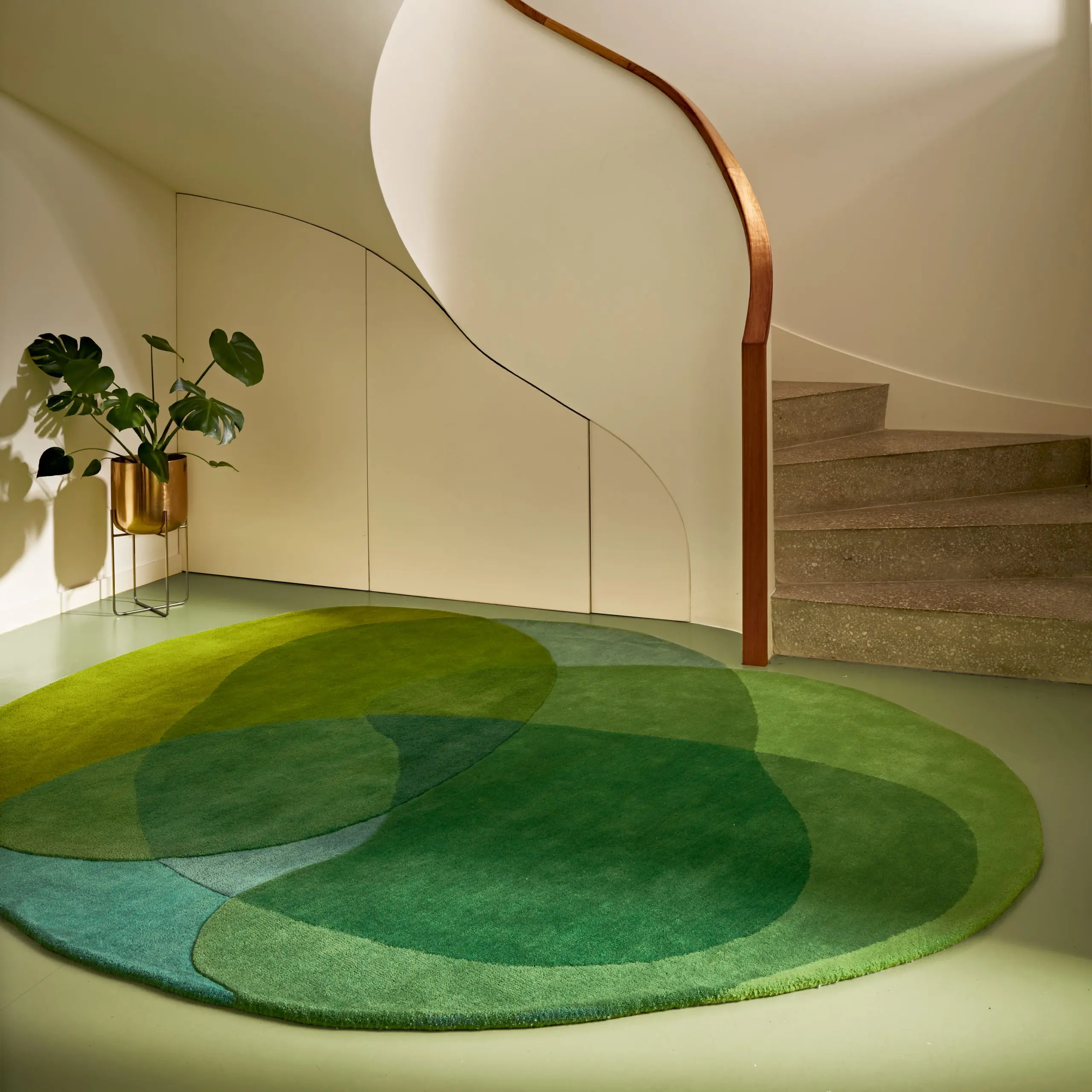 Green Circle Area Rug Jellybean Lime