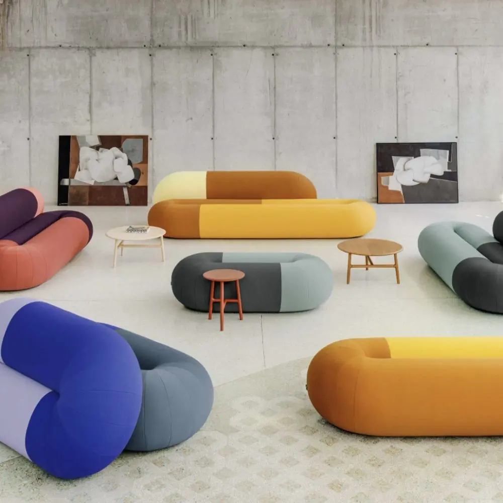Vibrant Loop sofas by Raw Color Studio 