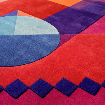 Colourful Warm Geometric Santorini Sunset Area Rug