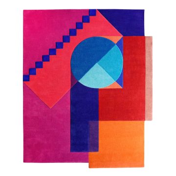 Contemporary Geometric Art Rug Santorini Sunset