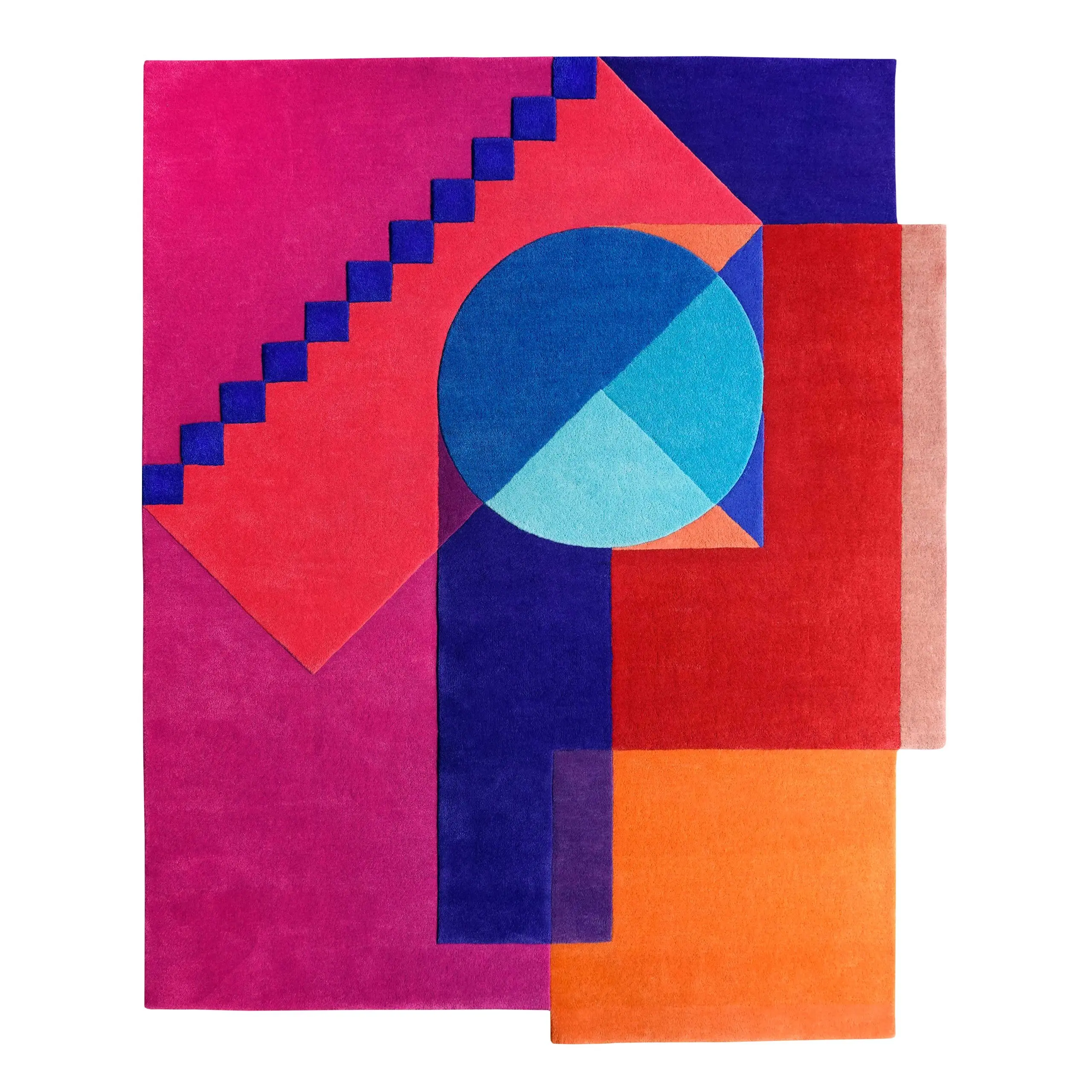 Contemporary Geometric Art Rug Santorini Sunset