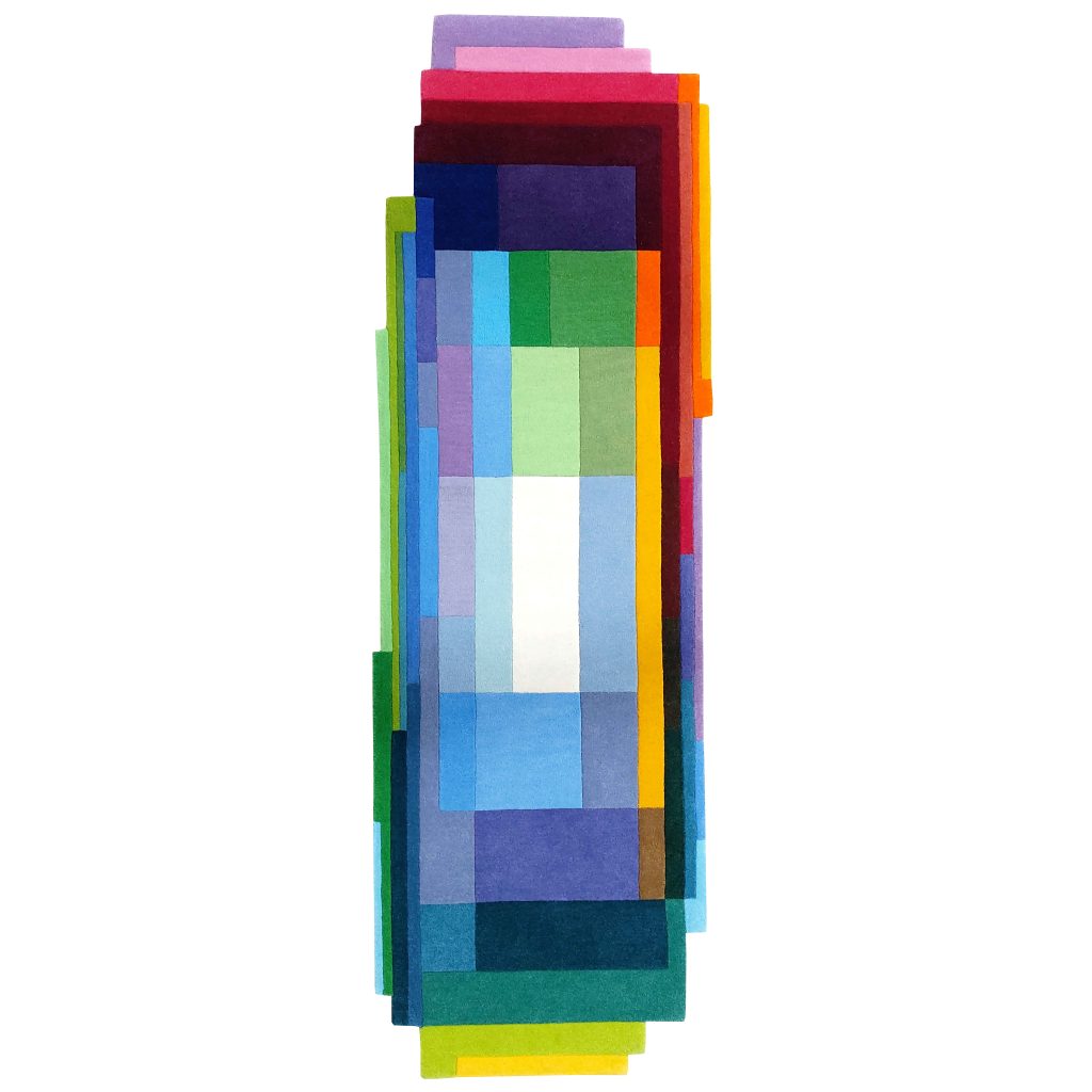 Colorful Modern Art Runner Rug Chromatic Pixel