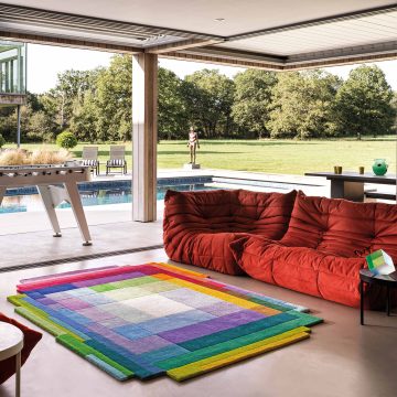 Modern Colourful Cube Chromatic Pixels Rug