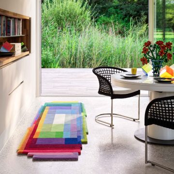 Modern Colourful Rainbow Chromatic Pixels Runner Rug